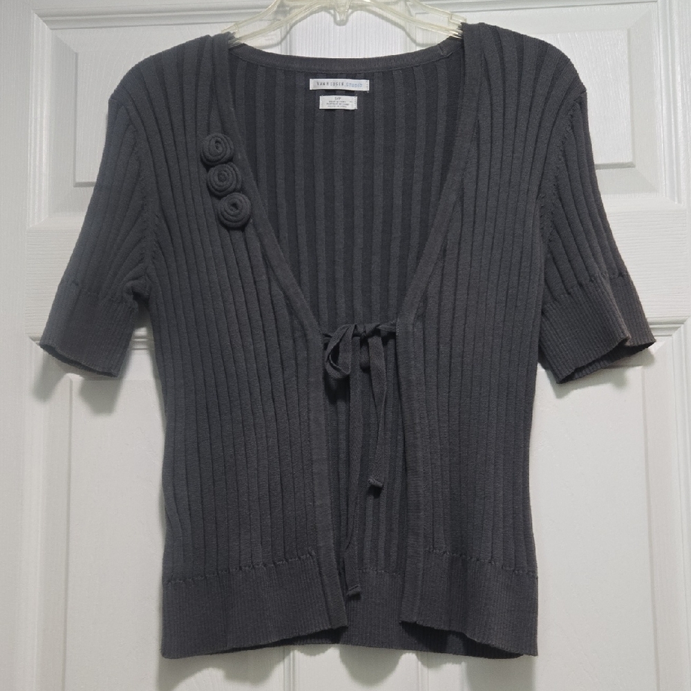 Van Heusen Dark Gray Ribbed Cardigan